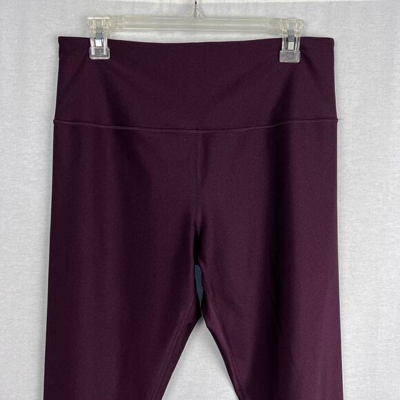 Athleta Leggings Elation Shine Tight Burgundy Disco Pant Athleisure Yoga Shiny - Picture 2 of 6